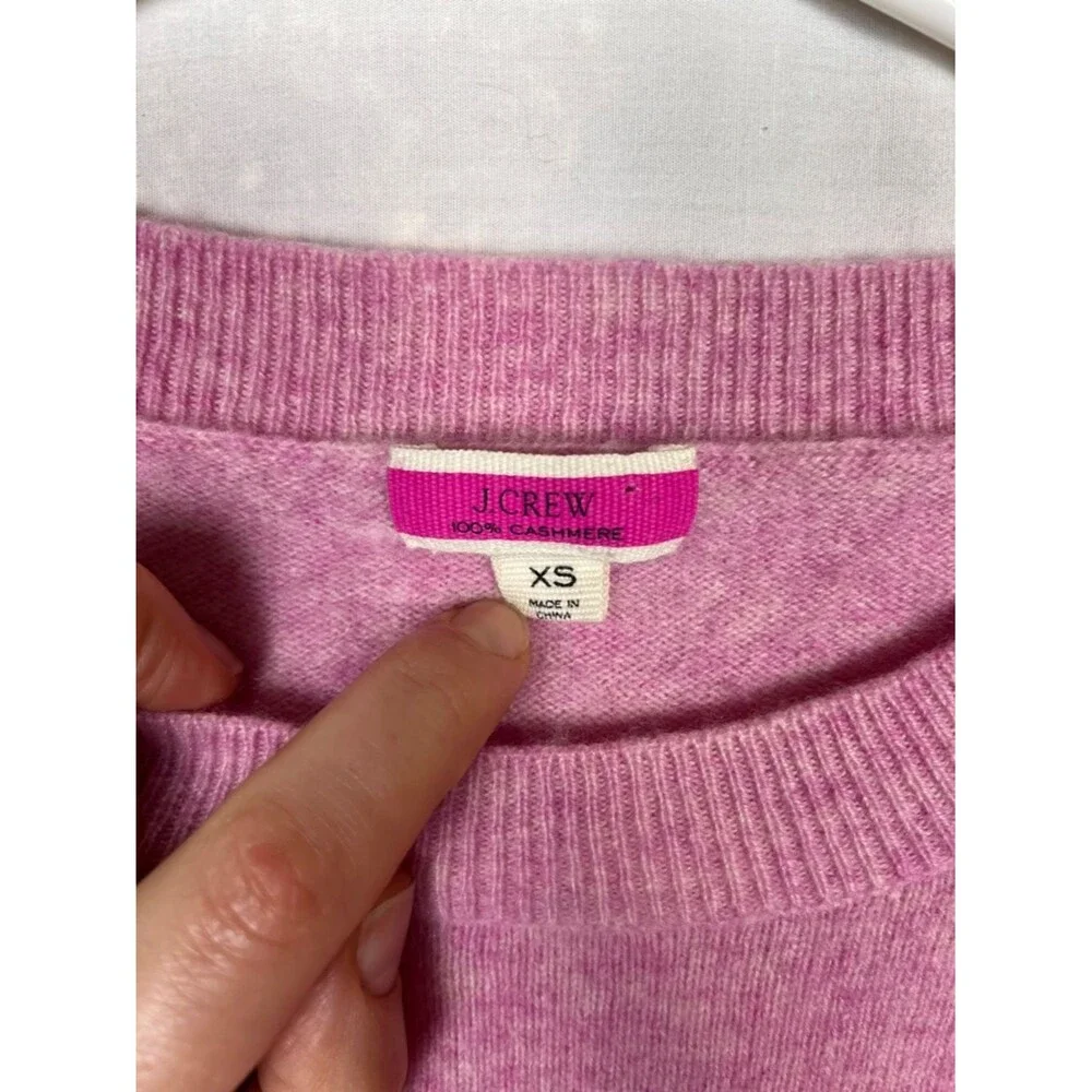 J. Crew 100% Cashmere Soft Pastel Pink Crew Neck Sweater